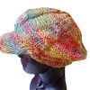 Colorful Hemp Wire Rim Boho Festival Hat