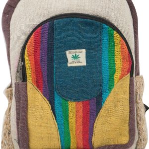 Multi pockets Rainbow Colored Hemp Bag