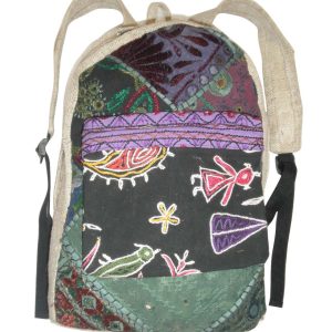 Adjustable Stripes Aari Embroidered Backpack