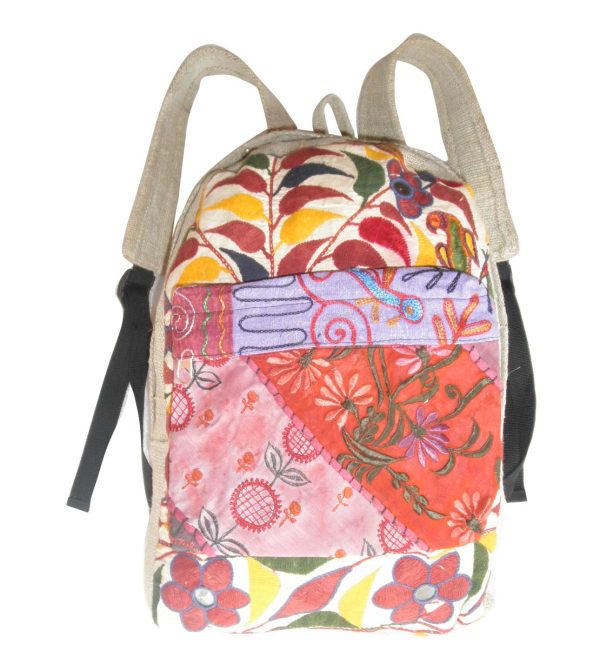 Floral Embroidered Hippie Hemp Bag