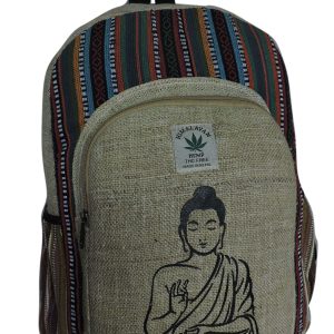 Lord Budhha Printed Pure Hemp Backpack