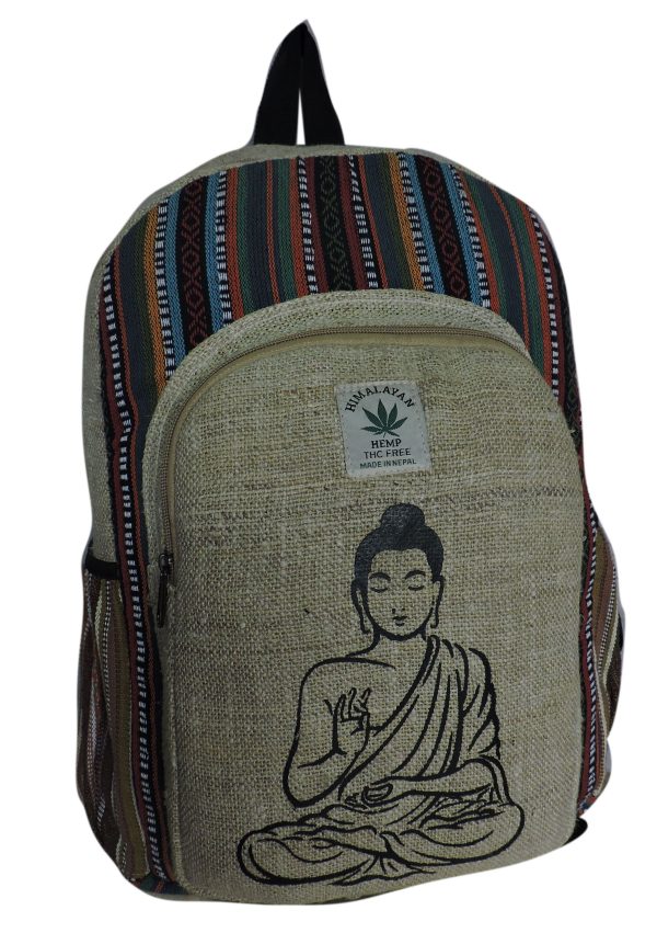 Lord Budhha Printed Pure Hemp Backpack