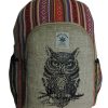 Owl Printed Gheri Patched Hemp Bag