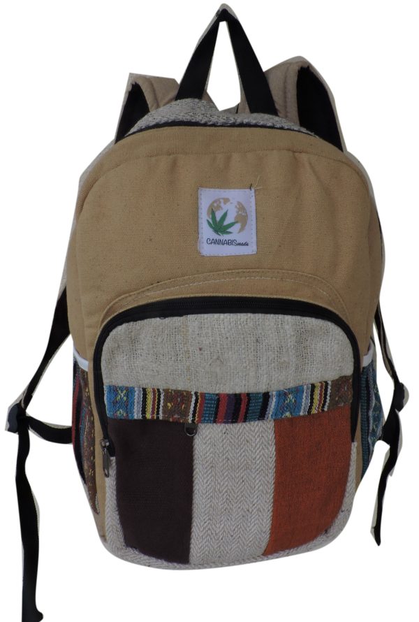 Hippie multicolor hemp rucksack backpack