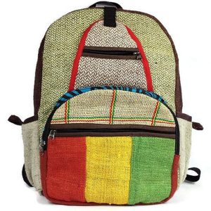 Hippie patchwork woven hemp backpack