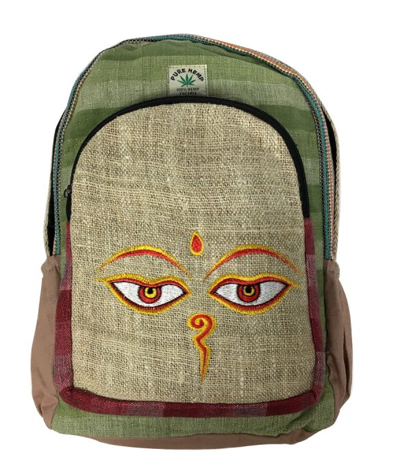 Buddha eyes prints hemp backpack