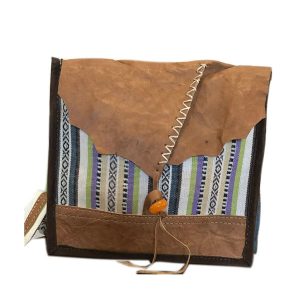 Unique design leather patched hippie gheri mini office bag