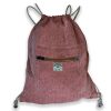 Red tone drawstring hemp backpack