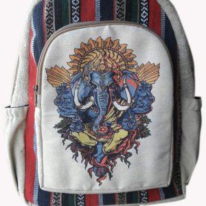 Lord Ganesh Print Gheri Travel Backpack