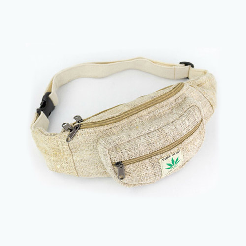 Adjustable straps gray hemp money belt