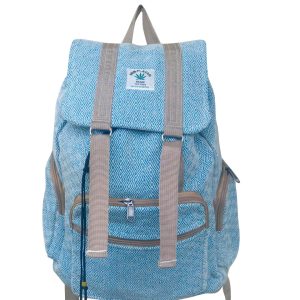 Strong & durable outdoor hemp bag with shiny blue tone