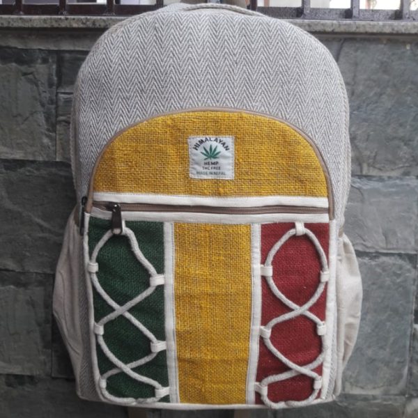 Eco-friendly multi pocket hemp rucksack backpack