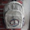 White tone herringbone Himalayan hemp backpack