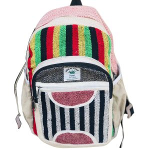 Prismatic handmade boho hemp backpack