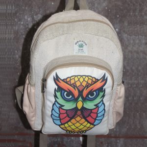 White tone children backpack with Owl print