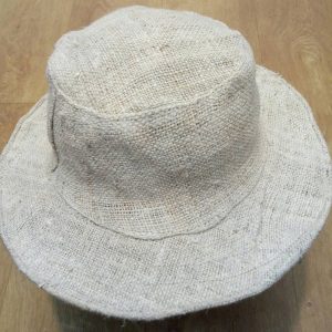 White Tone Wide Wire Rim Hemp Hat