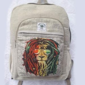unique Himalayan hemp lion print backpack