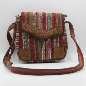 Himalayan gheri cross body bag with leather patched