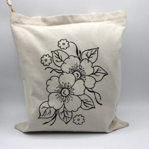 Flower Print Hemp Shopping Bag | durable hemp shopping bag