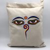 Eyes of wisdom printed handmade hemp shopping bag