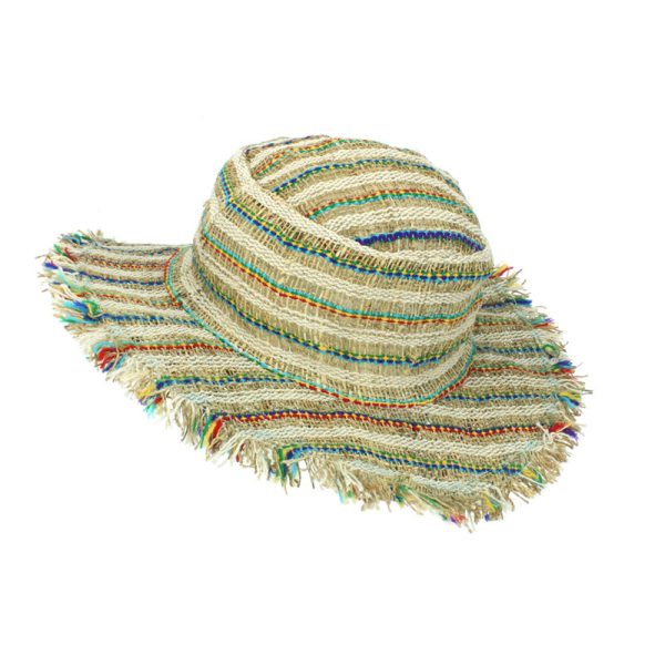 Striped Hemp Sun Hat Hippy Beach Hat Made in Nepal