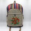 Handmade hemp laptop bag with religious OM print