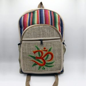 Handmade hemp laptop bag with religious OM print