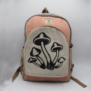 Hippie hemp mushroom print laptop backpack