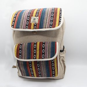 Unique design herringbone multi compartment hemp backpack
