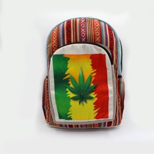 Beautiful color mixture hippie large hemp backpack