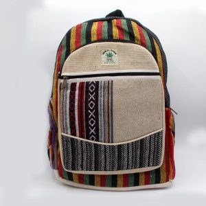 Stylish multicolor large outdoor hemp backpack