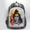 Tri god Mahadev printed Himalayan hemp multipurpose bag