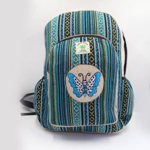 Light blue tone butterfly print gheri travel backpack