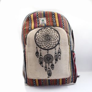 Stylish outdoor gheri hemp backpack with unique prints