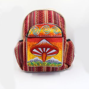 Full red color grading boho travel backpack