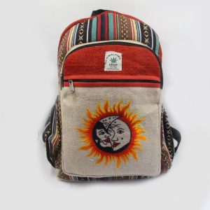 Pure hemp fabric colorful sun print hemp backpack