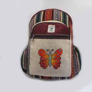 Fair trade boho butterfly print outdoor backpack
