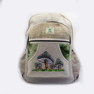 Herringbone Himalayan gheri mushroom print backpack