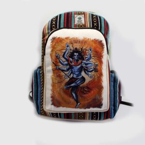 Multicolor Himalayan hemp Lord Shiva print gheri backpack