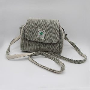 Full herringbone hemp side bag made in Nepal