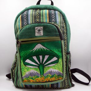Forest green tone Sustainable gheri hemp backpack