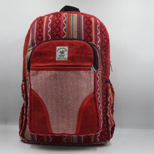 Red tone herringbone style hemp laptop bag
