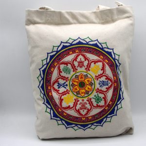 Himalayan hemp mandala prints strong natural hemp shopping bag
