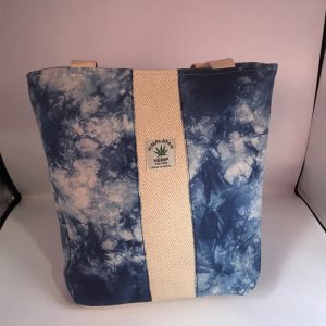 Himalayan hemp grocery shopping bag with tie dye design