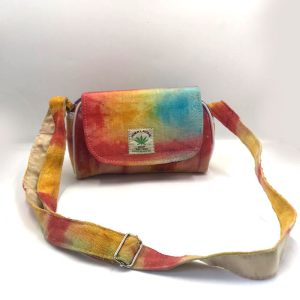 Colorful tie dye outdoor hemp side bag