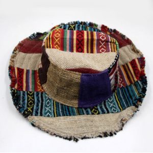 Himalayan hemp hippie patchwork gheri wide brim hat
