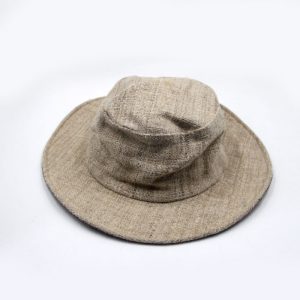 Natural hemp colored plain wide brim hat