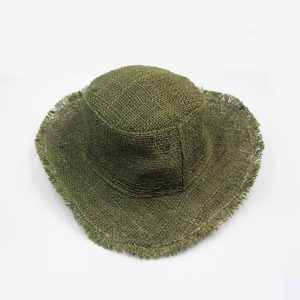 Fair trade hemp wide brim hat with ash color