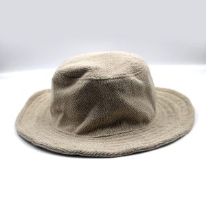 hippie warm herringbone designed hemp wide brim hat