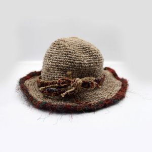 Woolen handmade wide hemp brim hat for stylish presence